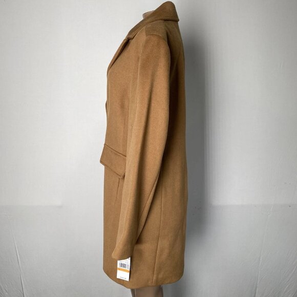 Michael Kors Women’s Single-Breasted Notch Lapel Coat – Dark Camel Brown – S - Picture 9 of 11